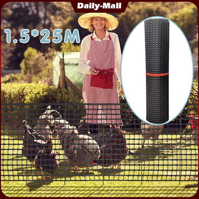 LEONAB Jaring Kawat Plastik 25m Jaring Pagar Ayam Plastik Kawat Pagar Jaring Kandang Ayam