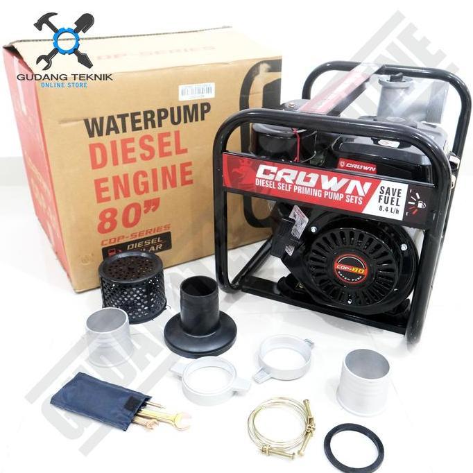 DELLINE Water Pump 3" CROWN CDP80 SOLAR DIESEL Mesin Waterpump Alkon Pompa Air