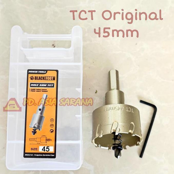 CHERGO [45mm] Hole Saw TCT Besi 45 mm BLACKFOOT Mata Bor Lubang Holesaw ORI PT.3.8.45TCT