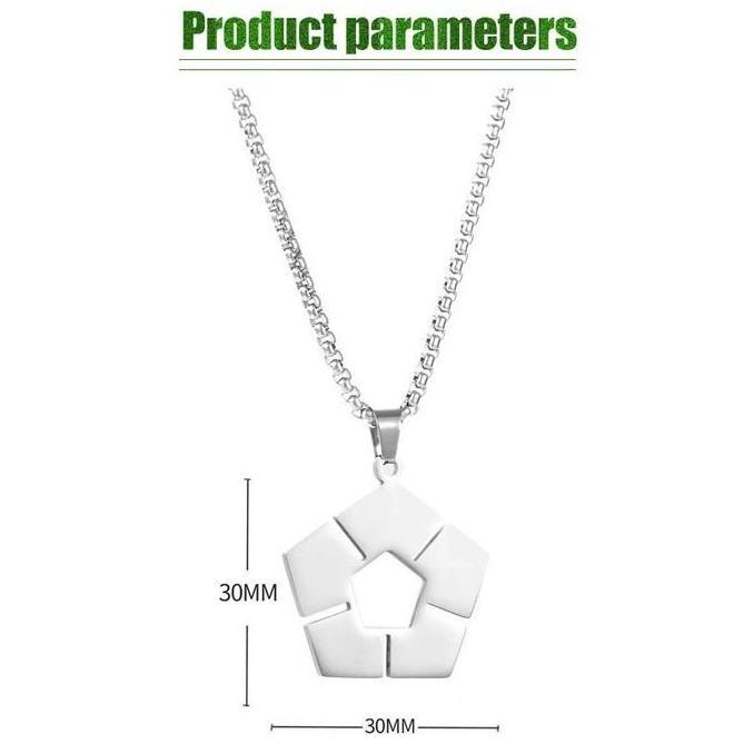 WALMERA Kalung Metal Alloy Stainless Anime Kalung Titanium Pria Wanita Liontin Necklace