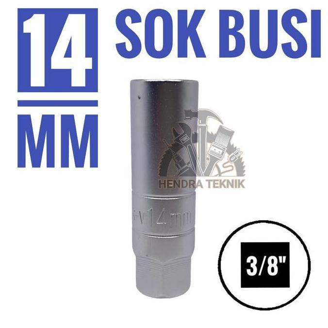 ZORRA8 MATA SOCK BUSI 14MM driver 3/8" KUNCI SOK PANJANG BUSI SPARK PLUG MURAH BAGUS SOKET BUSI 14 M