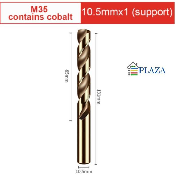 DELLINE MATA BOR HSS COBALT BAJA M35 COBALT 10.5 MM HSS CO BAJA LURUS BESI
