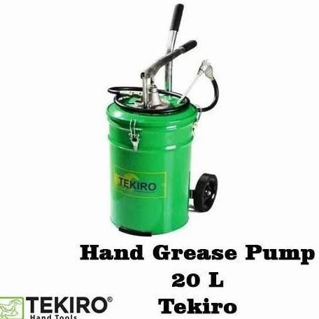 ZORRA8 Pompa Gemuk 20L Liter Manual Hand Drum TEKIRO AU-GP1012 Lubricator Grease Pump