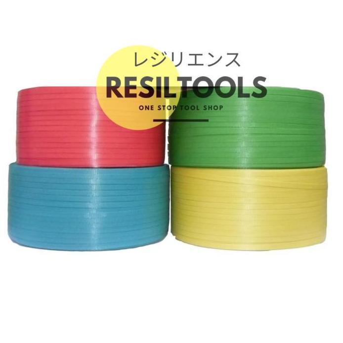 Tali Klam 11mm Biru Plat Plastik Clamp Klem Pengikat Peti 10 Meter
