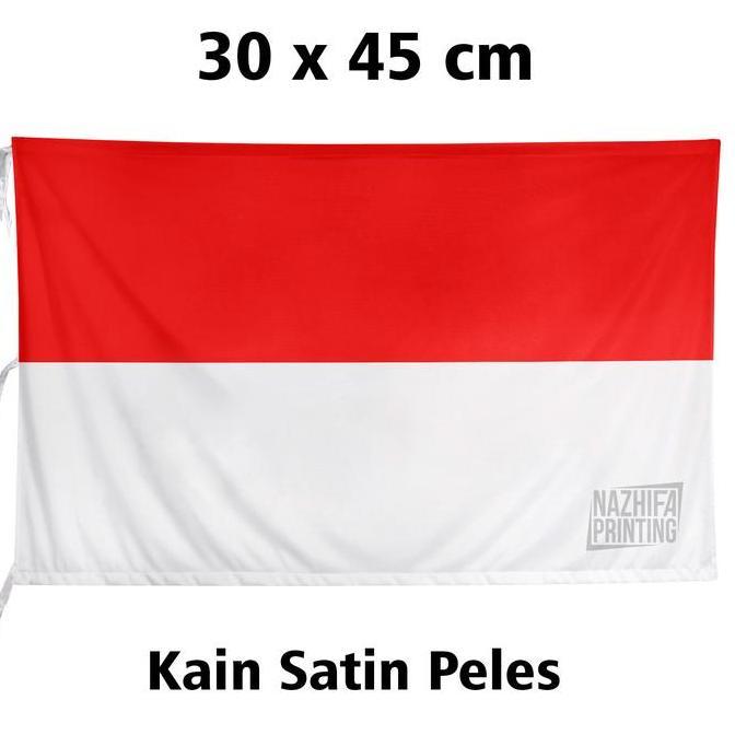 Ready Bendera Merah Putih 30 x 45cm , Bendera Indonesia ( Bahan Satin Peles, Ukuran kecil, Bendera L