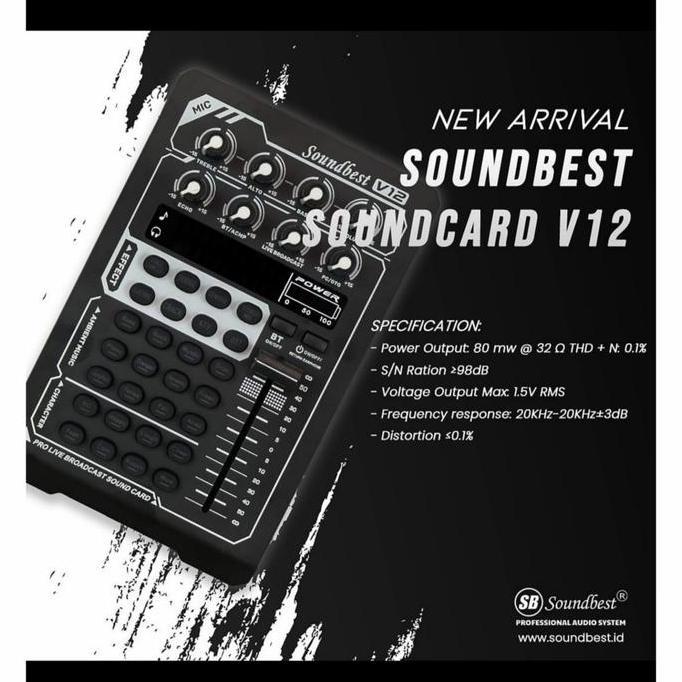 ORIGINAL SOUNDCARD SOUNDBEST V12 / V12 LIVE STREAMING YOUTUBE BIGOLIVE