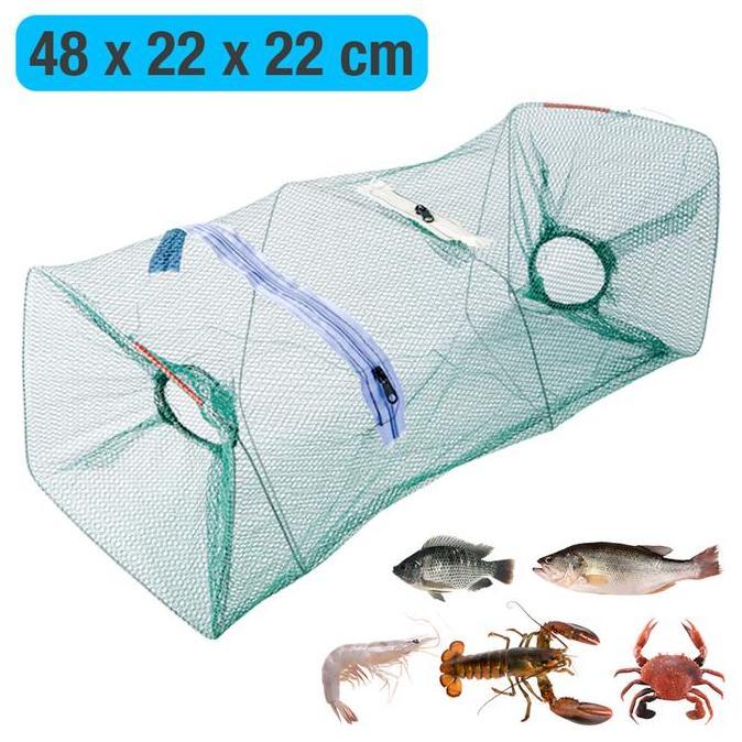 LORASTA Bubu Jaring Perangkap 2 Lubang 48x22x22 cm Jebakan Ikan Udang Kepiting Lobster Model Kotak L