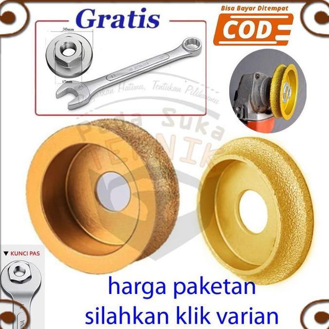 AHROKA mata gerinda bevel pinggul bullnose pisau cetakan granit + Nut Mur Kunci Drat
