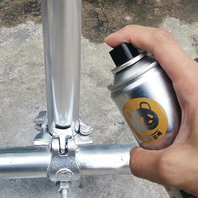 YOGSIXO SILVER BEAR 350ml cat semprot metalic Stainless chrome metal Paint spray cat besi ANTI KARAT