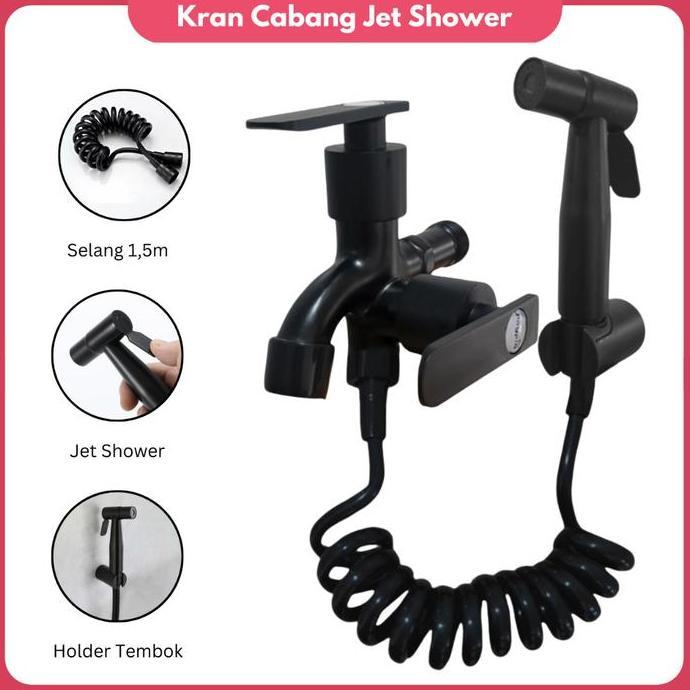 IYLBISC 1 Set Jet Shower Kloset Kran Cabang Shower Stainless Jet Washer Toilet Kran Kepala Jet Showe