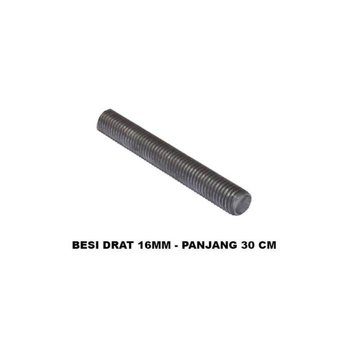 LORASTA EELIC BED-M16X30 Besi drat ulir diameter 16mm x panjang30 cm cocok untuk perakitan mesin DIY