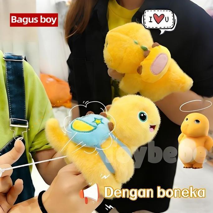 4jamstore - boneka nailong gelang ring/ mewah clingy capybara plush wrislet / capybara lumba-lumba c