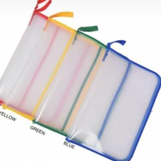 Map Plastik Sleting ( Zipper Bag ) Jaring Folio merk GRAND - Kuning