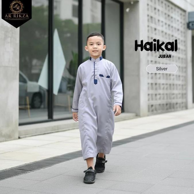 ARRIKZA Jubah Haikal Kids Baju Muslim Gamis Anak Laki Laki Bahan Katun Toyobo Kancing Hidup Kerah Sa