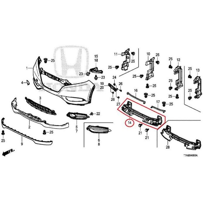 Beam Bumper / Tulang Bumper Depan HRV 2015-2018 Original