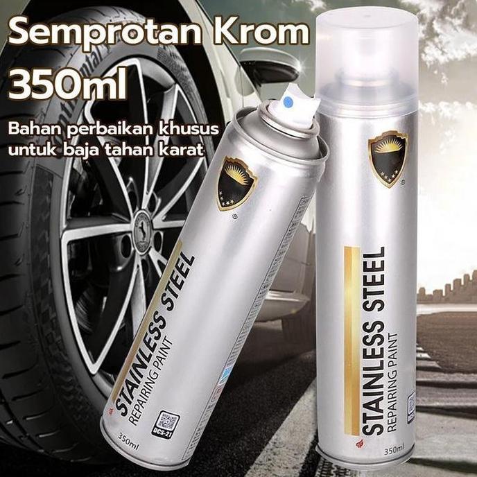 opalveroz - 350 ml chrome spray paint / cat chrome /anti karat warna stainless  / cat semprot chrome