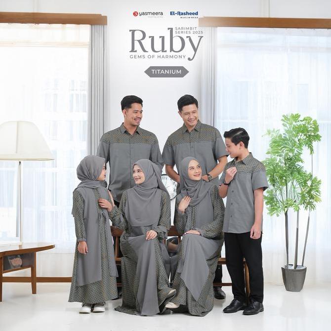 SARIMBIT 2025 RUBY SERIES - TITANIUM - Family Set Keluarga / Baju Lebaran Keluarga Muslim