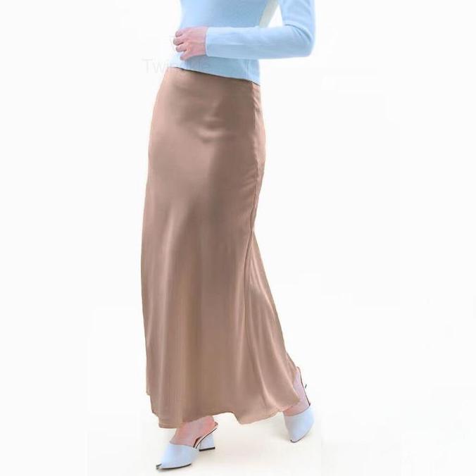 MURAH LEBAY TWINGKLE Shena Rok Satin Maxi Premium Satin Long Skirt 6889 Rok Satin Panjang Rok Duyung