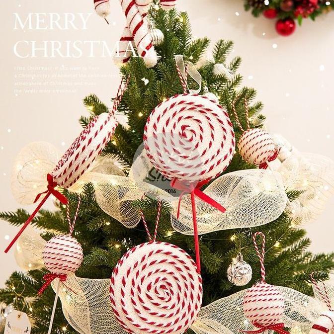 Tongkat Lollipop Natal Besar Hiasan Pohon Natal Christmas Tree Dekorasi Ornamen Candy Permen Lolipop