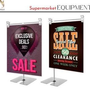 DISPLAY BANNER STAND 70 CM POSTER T STAND MEJA JEPIT