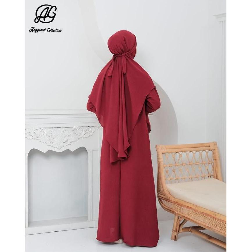 HASNA Kids gamis Syar'i Set Muslimah Krudung Jumbo cadar bandana Khimar Crinkle Airflow Abaya Syari 