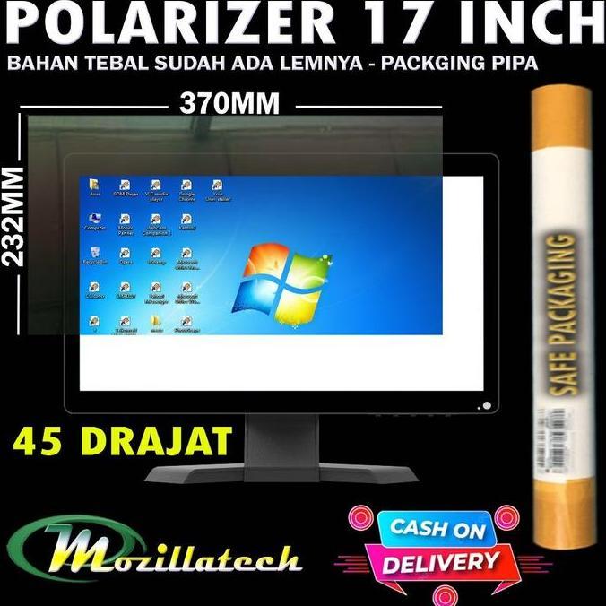 POLARIZER MONITOR 17 IN PLASTIK POLARIS POLARIZER LCD MONITOR 17 INCH 45 DERAJAT 45DERAJAT Putih Lay