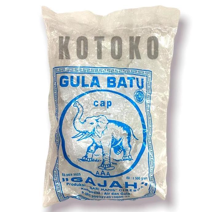 Gula Batu Cap Gajah AAA / Gula Batu Kristal Asli Cap Gajah 500gr