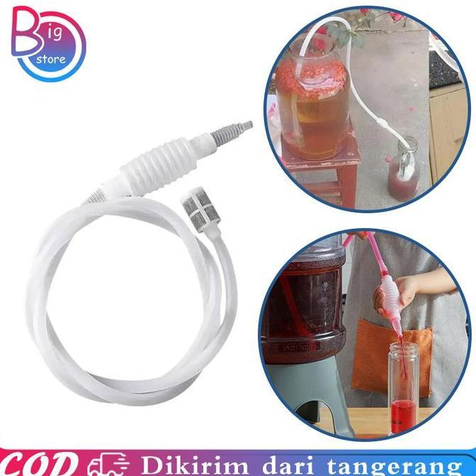 URB Liquid Distiller Alkohol Bahan Plastik 2m Pembuatan Anggur Hand Siphon Tube Distiller Tube Sipho