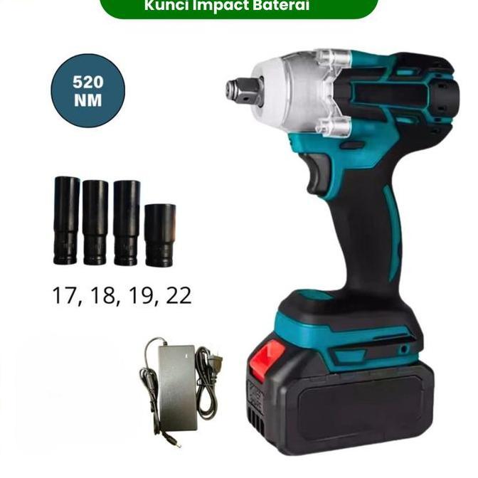 KOLANAME Mesin Bor Impact 21 volt 520 NM Bor Pembuka Baut Roda Motor Mobil PROTOK