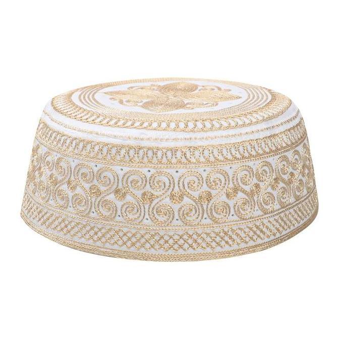 SASCALA Kopiah Haji Motif Bordir Topi Haji Pria Peci Kopiah Haji Madinah Peci Sholat Topi Arabian