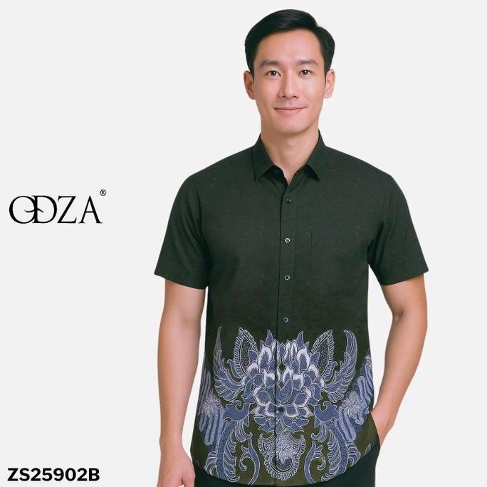 Odza Baju Kemeja Batik Pria Lengan Pendek Slim Fit Modern Hem Cowok Jumbo Shankara Motif Dewasa