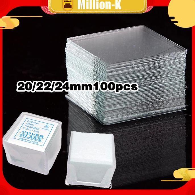 ZHURATMI 100 Pcs Cover Glass Kaca Penutup Preparat / Deck Glass / Deck Glass Mikroskop PROTOK