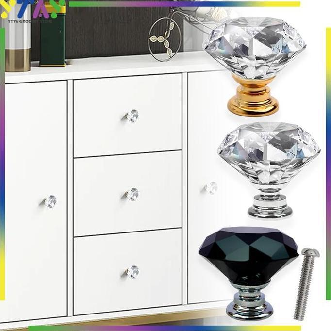 TENNIME Tarikan Knop Laci Kristal/Crystal Knob Kenop/Pintu Lemari/Crystal Knob