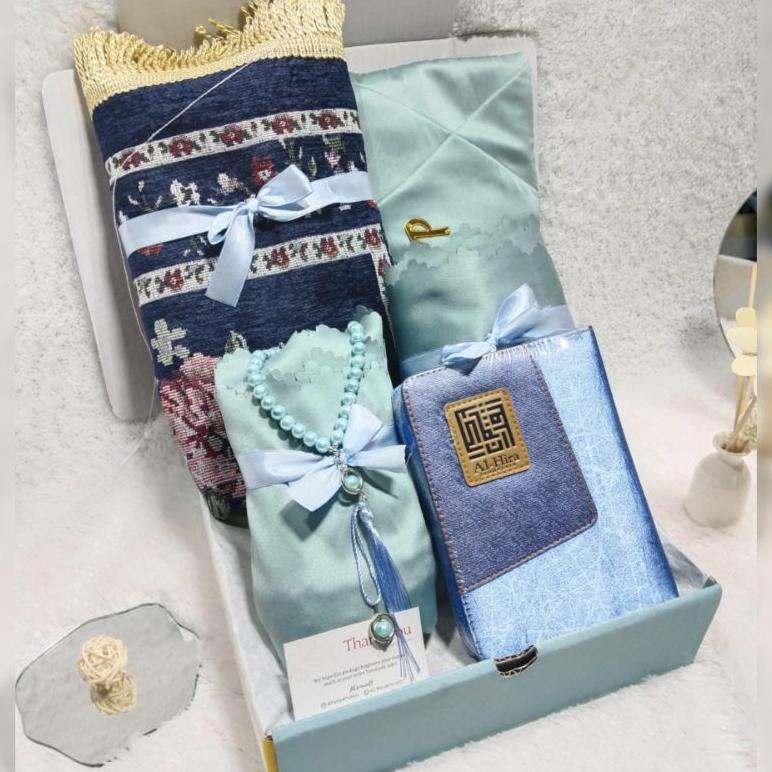 Diskon Seserahan Alat Sholat Lengkap / Hampers Mukena Alquran Dan Sajadah Set / Gift Box Mukena Al Q