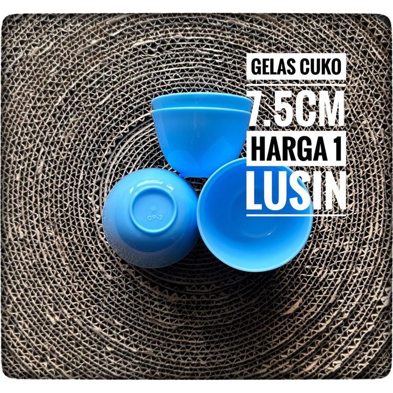Promo 12pcs Gelas Cuka Plastik 7.5cm GP-03 / Cawan Cucing Arak Plastik GOLDEN HEN