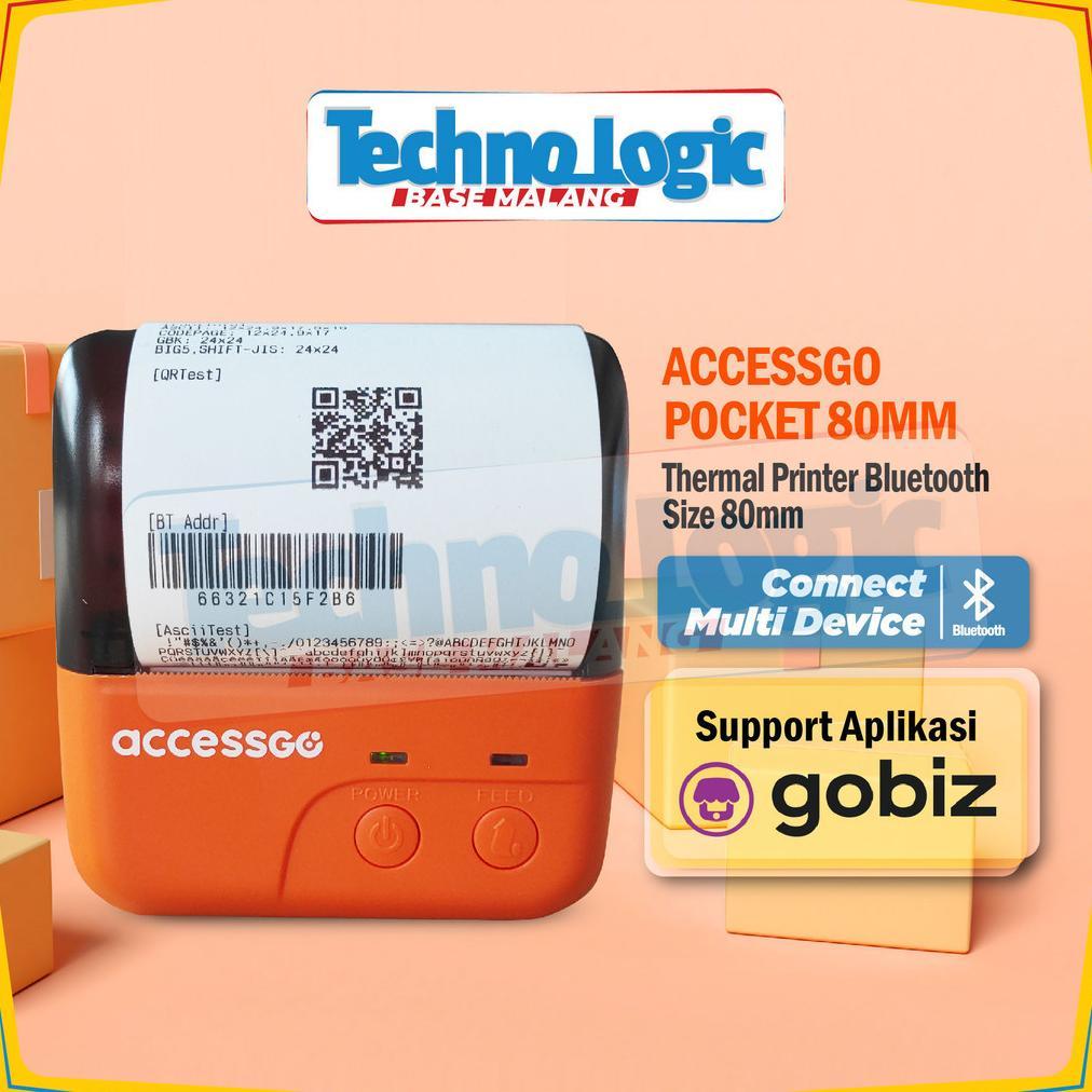 Printer Bluetooth Thermal Resi ACCESSGO PPS80 Printer Pocket Thermal 80MM Printer