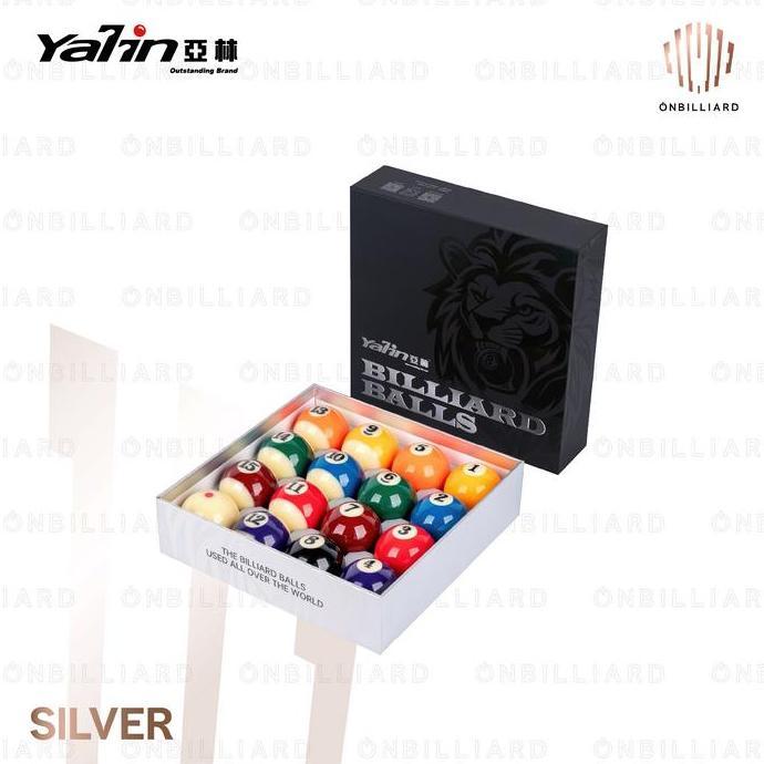 YALIN Billiard Ball Set 57.2mm Black White Bola Billiard Meja 7 8 9 ft Feet 2 1/4" 57,2mm Biliar Bil