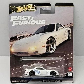 ORIGINAL HOTWHEELS PREMIUM FAST & FURIOUS MAZDA RX 7FD WHITE