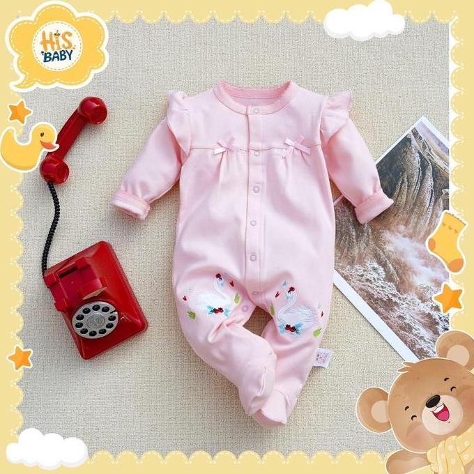 His.Baby (A41) Newborn-1 Tahun Sleepsuit/Jumper Panjang Pink Bayi Cewek & Anak Perempuan