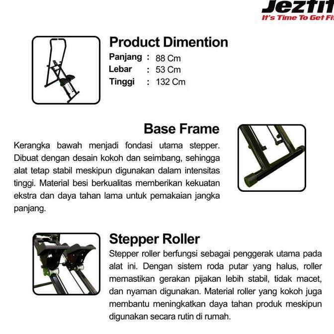 Jezfit Stair Climber Alat Fitness Stepper Climber Manual Untuk Home Workout Praktis Dengan Teknologi