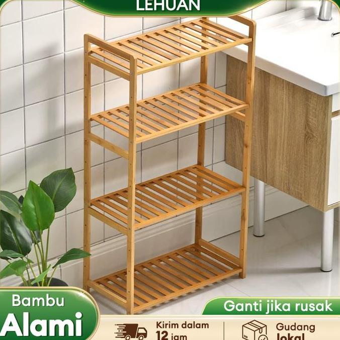 LH-rak buku Rak serbaguna  rak kayu jati belanda 3 susun rak kamar mandi rak sudut Rak ruang tamu ra