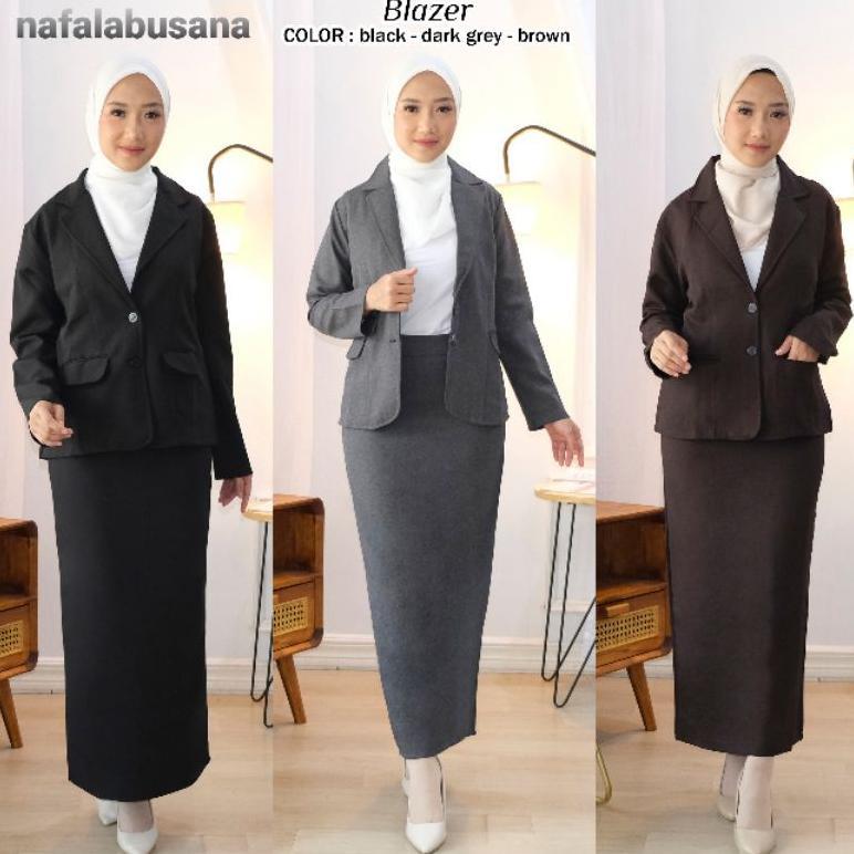 Best Seller Setelan Jas Blazer  Dan Rok Span Panjang Kerja Wanita Setelan Blazer Dan Rok Kantor Wani