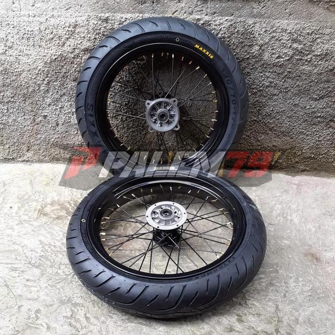 Ready wheelset Ban Maxxis Supermoto KLX Dtracker 150 Velg 17 300 350 murah