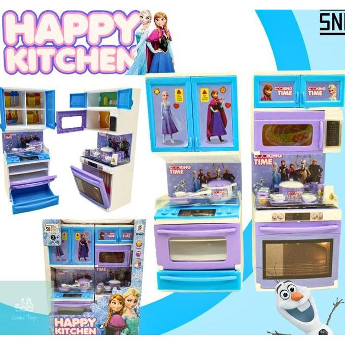 Mainan Anak Perempuan Masak Masakkan Alat Dapur Happy Kitchen Set Frozen Elsa Anna BP6649