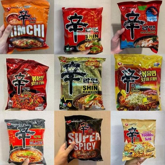 Whynot- Nongshim Shin Ramyun Ramyeon Spicy Mushroom / Shin Stir Fry Toomba Spicy & Creamy / Black Sh