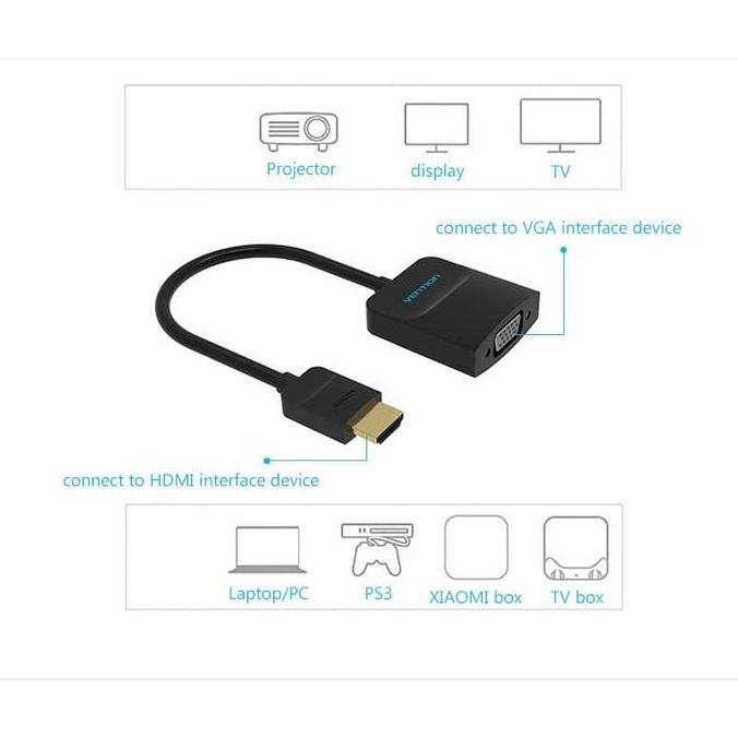 Adapter Converter HDMI to VGA Flat / HDMI TO VGA CONVERTER ORI HDMI