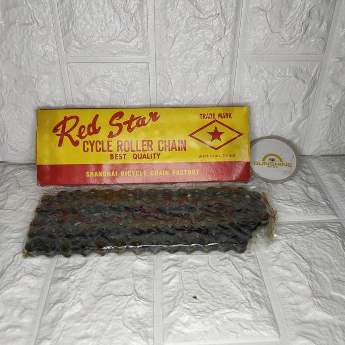 Rantai Single 1 Speed 114L RED STAR Bintang Sepeda Anak 12 16 18 Onthel 28 Kebo Ontel Jadul Jengki F
