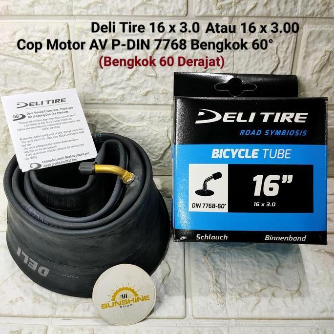 Ban Dalam Sepeda 16 x 3.0 Deli Tire Selis 16x3.0 Cop Motor AV Bengkok