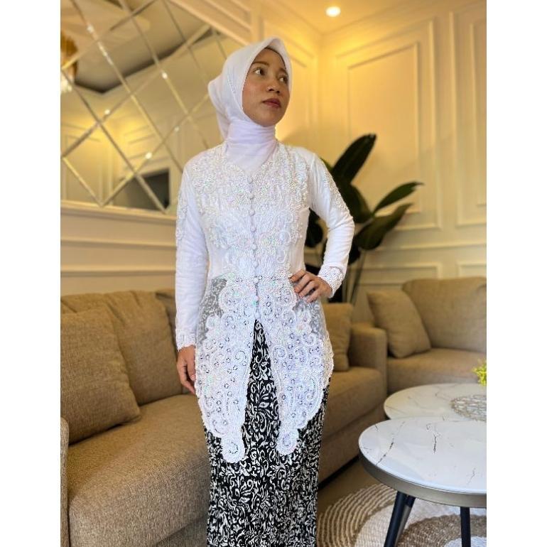 Best Seller Kebaya Akad Nikah / Baju Repsesi Pernikahan / Baju Akad Nikah Putih / Kebaya Putih Nikah