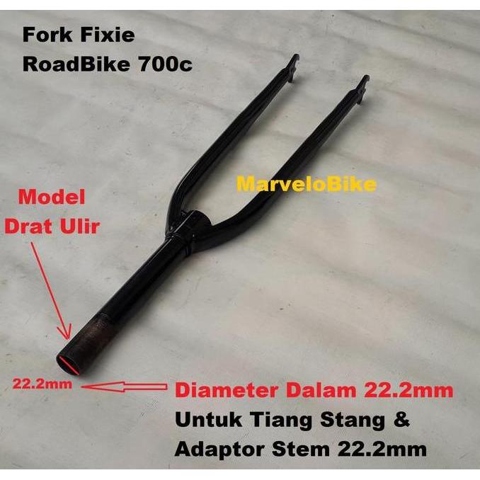 Fork Sepeda Fixie RoadBike 700c Ukuran Standar 22.2mm Besi